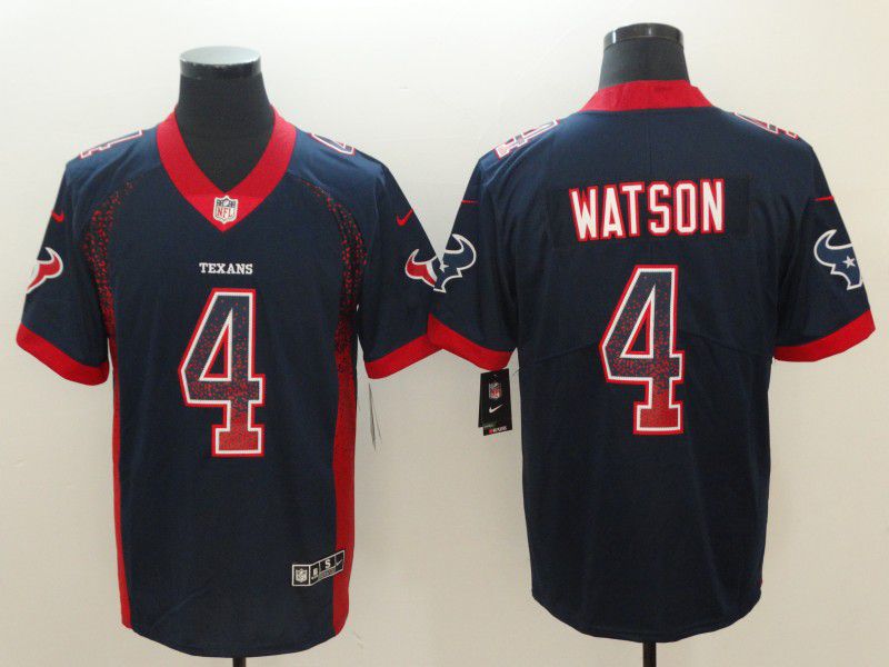 Men Houston Texans 4 Watson Blue Nike Drift Fashion Limited NFL Jersey